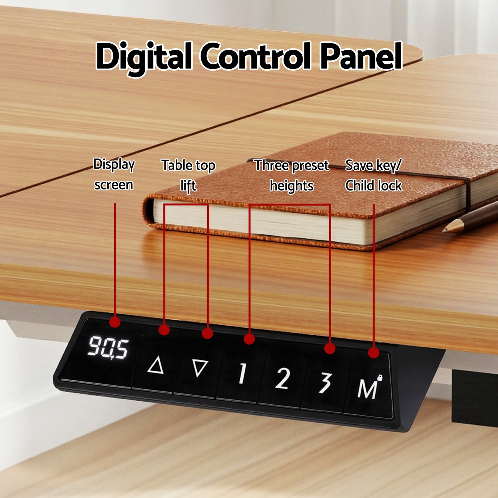 Electric Standing Desk Height Adjustable Sit Stand Desk Tilting Top
