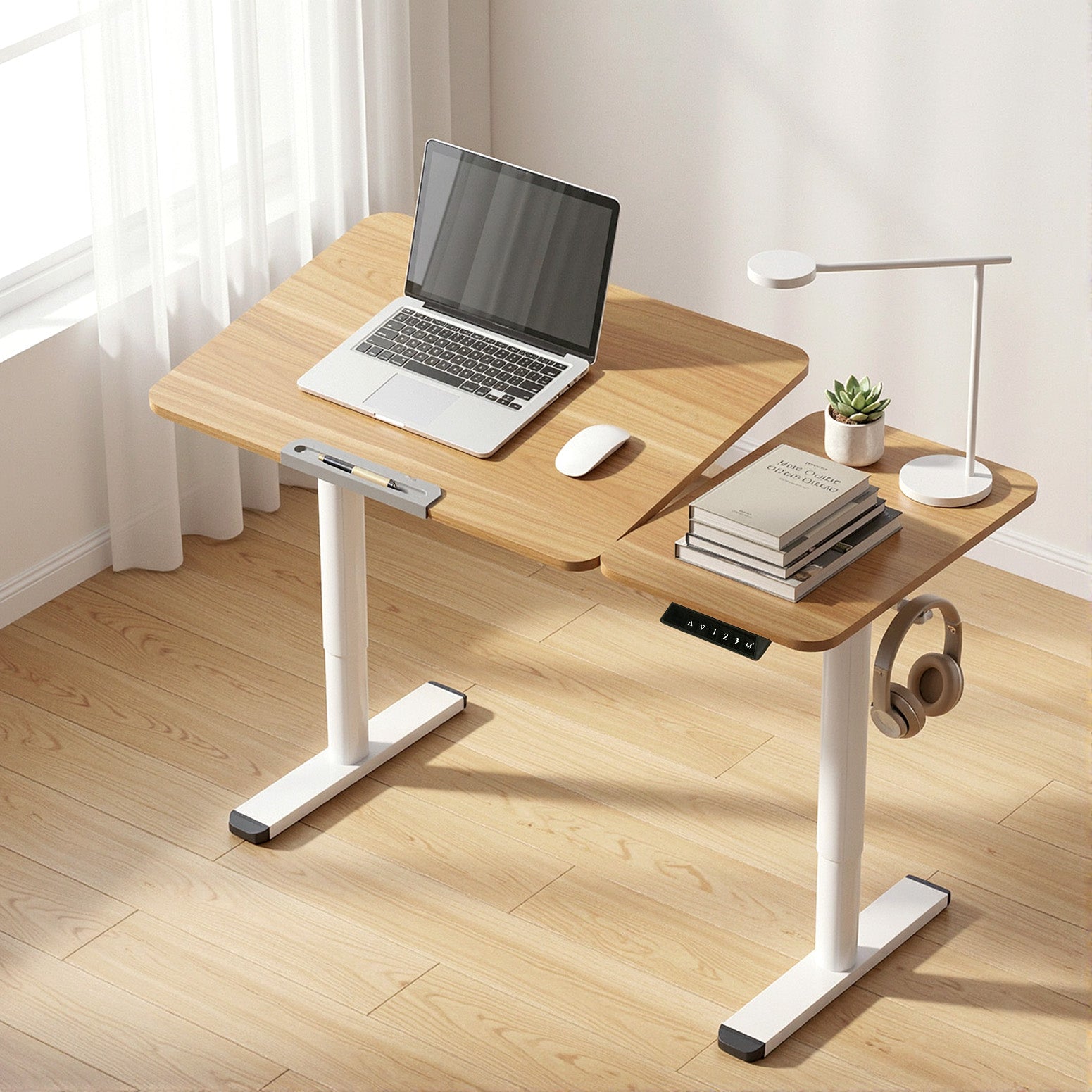 Electric Standing Desk Height Adjustable Sit Stand Desk Tilting Top