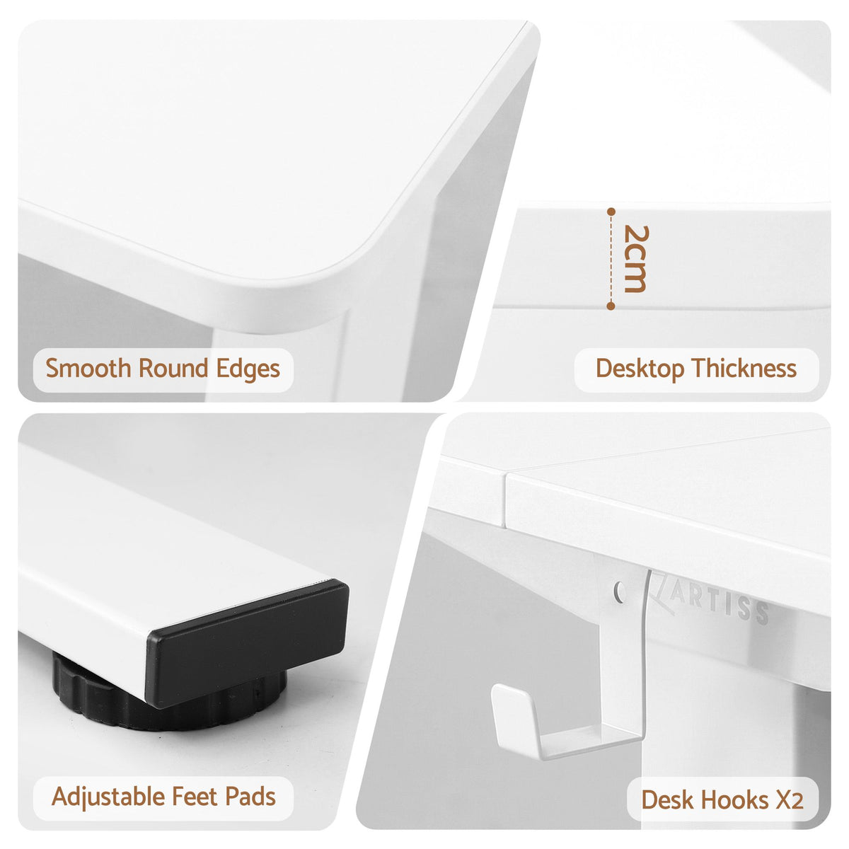 Standing Desk Electric Adjustable Ergonomic Office Table 100cm White