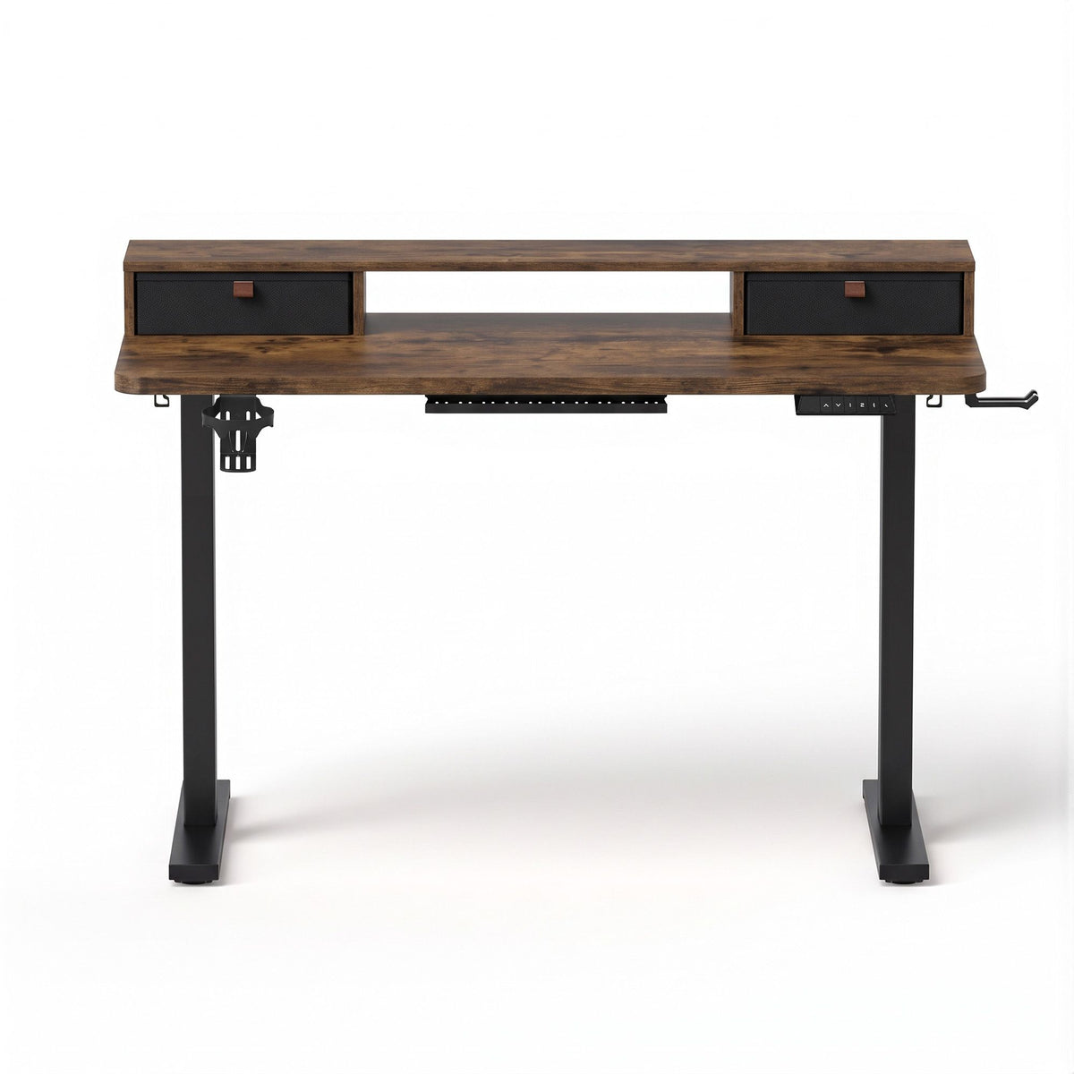 Artiss Electric Standing Desk 120cm Sit Stand Desk with Drawers Rustic Brown