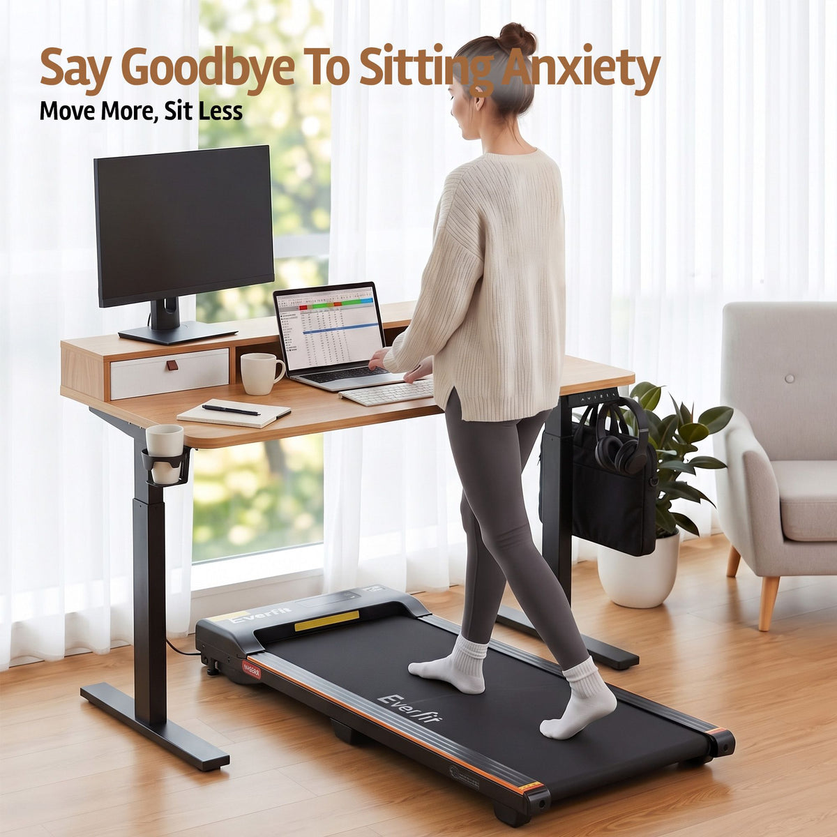 Artiss Electric Standing Desk 120cm Height Adjustable Sit Stand Desk Drawers Oak