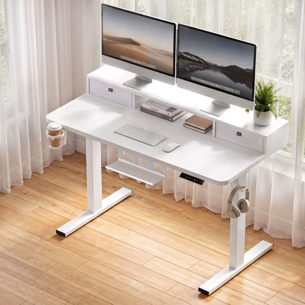 Artiss Electric Standing Desk 120cm Height Adjustable Sit Stand Desk White