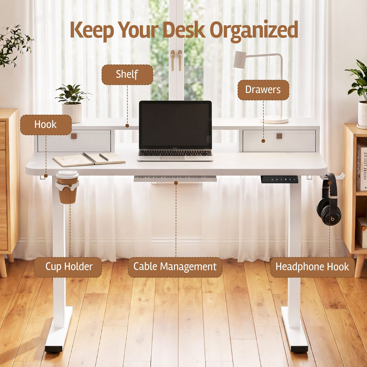 Artiss Electric Standing Desk 120cm Height Adjustable Sit Stand Desk White