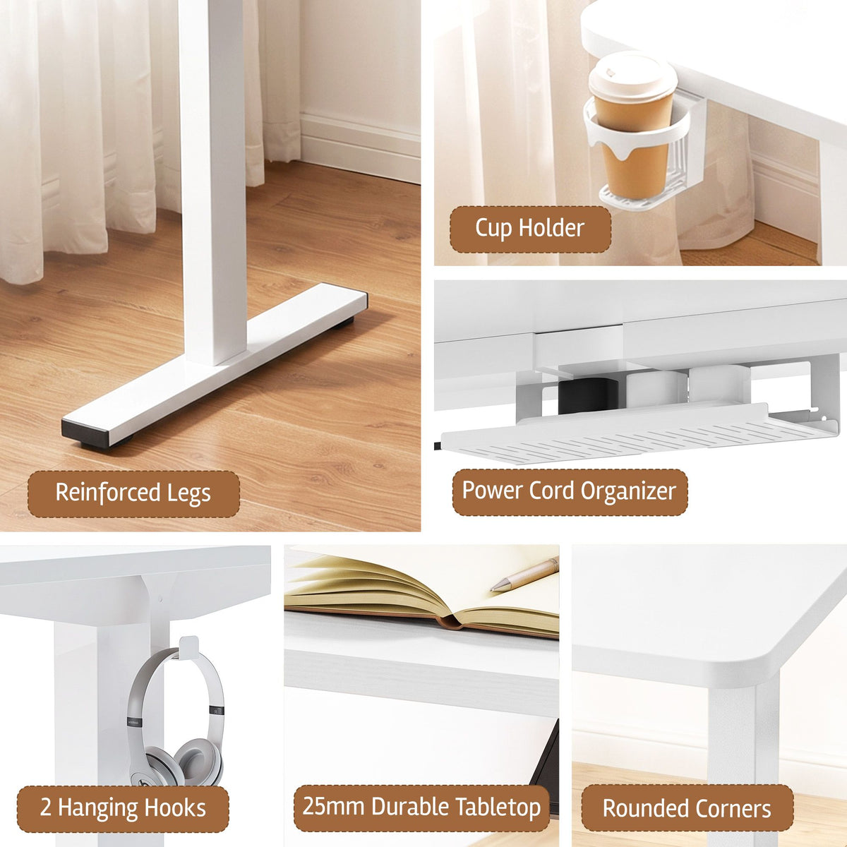 Artiss Electric Standing Desk 120cm Height Adjustable Sit Stand Desk White