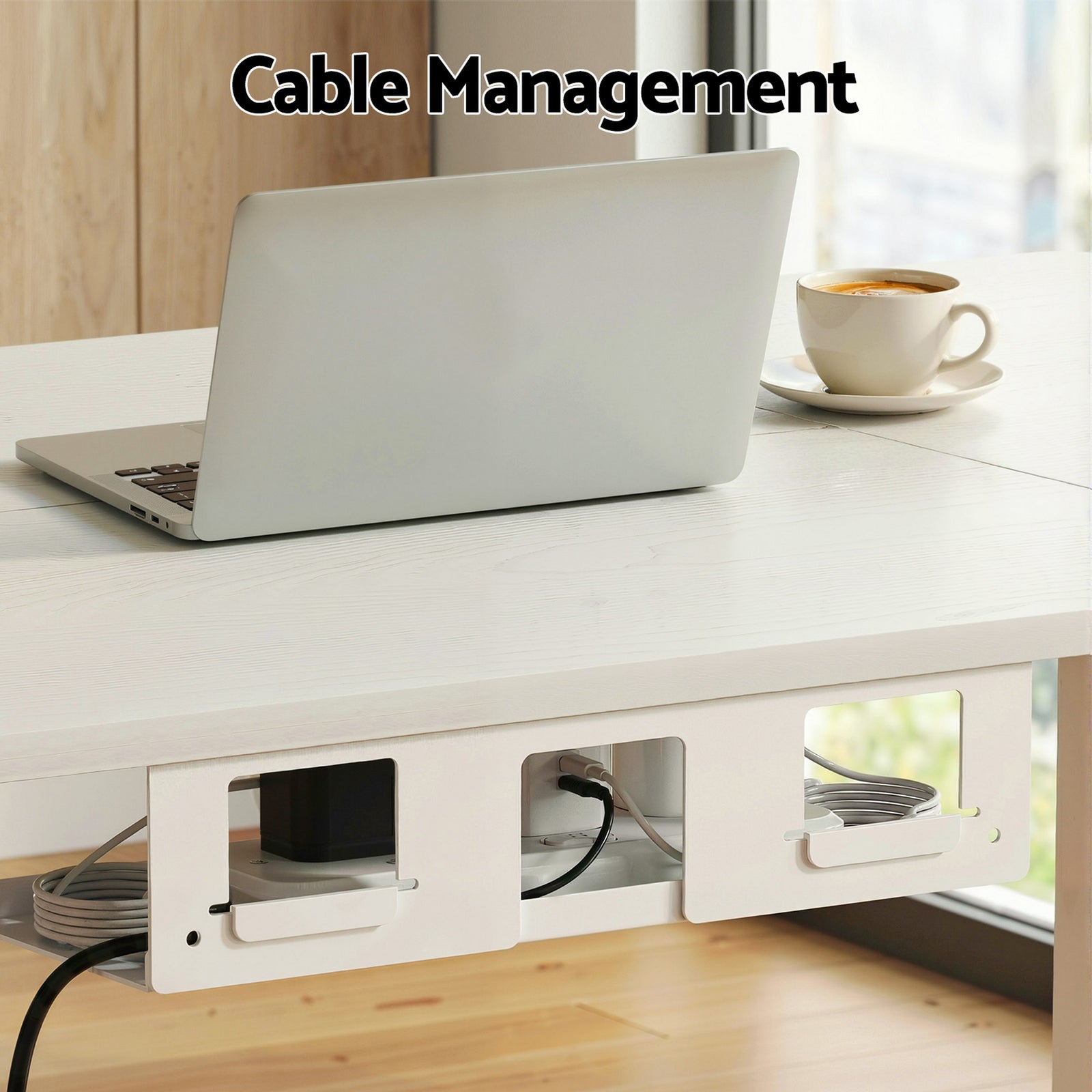 Electric Standing Desk 140cm Adjustable Height Motorised Home Office Desk Drawer