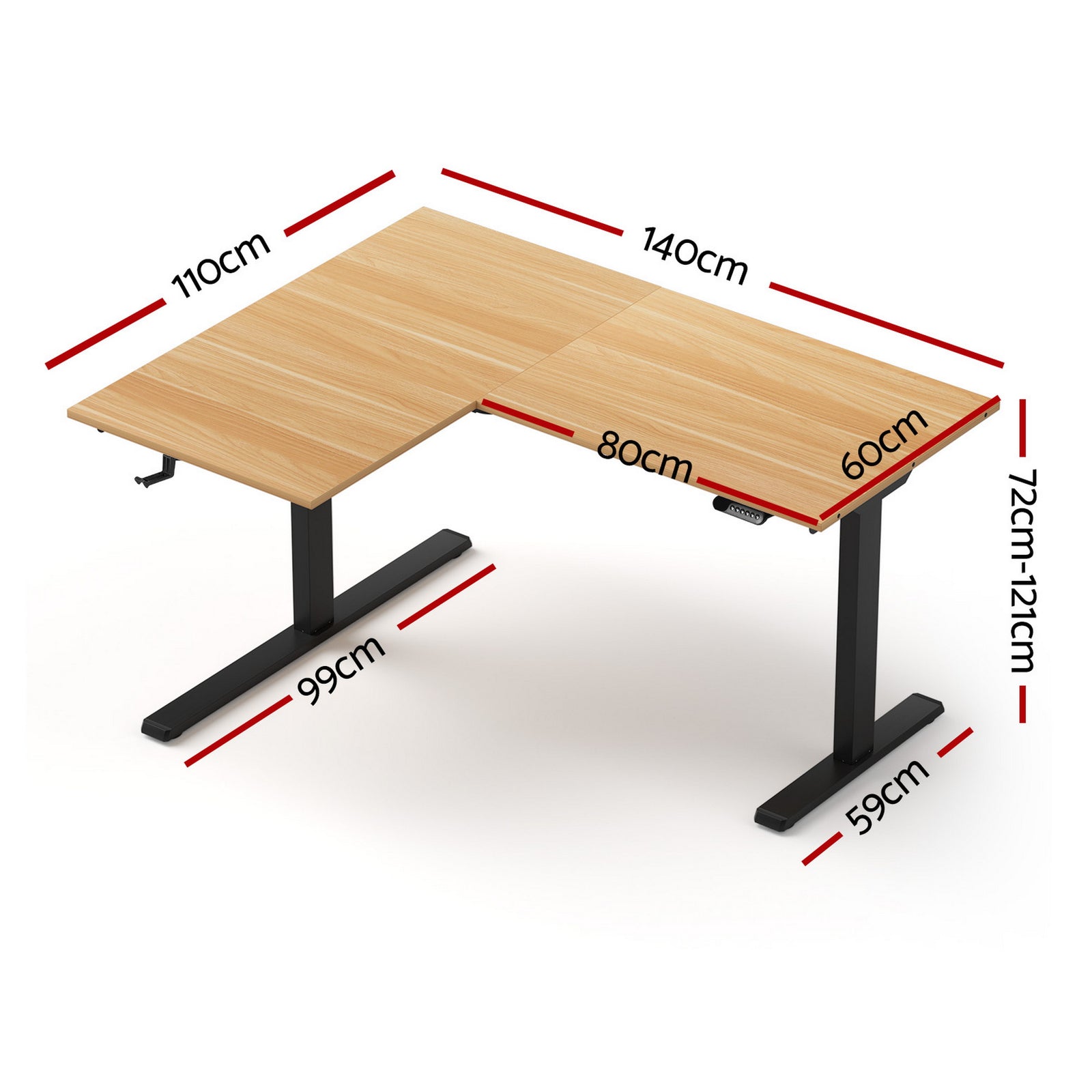 L-Shape Electric Standing Desk Sit Stand Up Height Adjustable Motorised