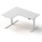 L-Shape Standing Desk Sit Stand Up Height Adjustable Electric Motorised White