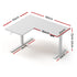 L-Shape Standing Desk Sit Stand Up Height Adjustable Electric Motorised White