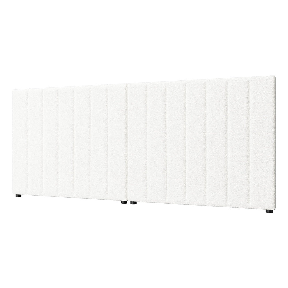 Bed Frame Headboard Double Queen King White Boucle