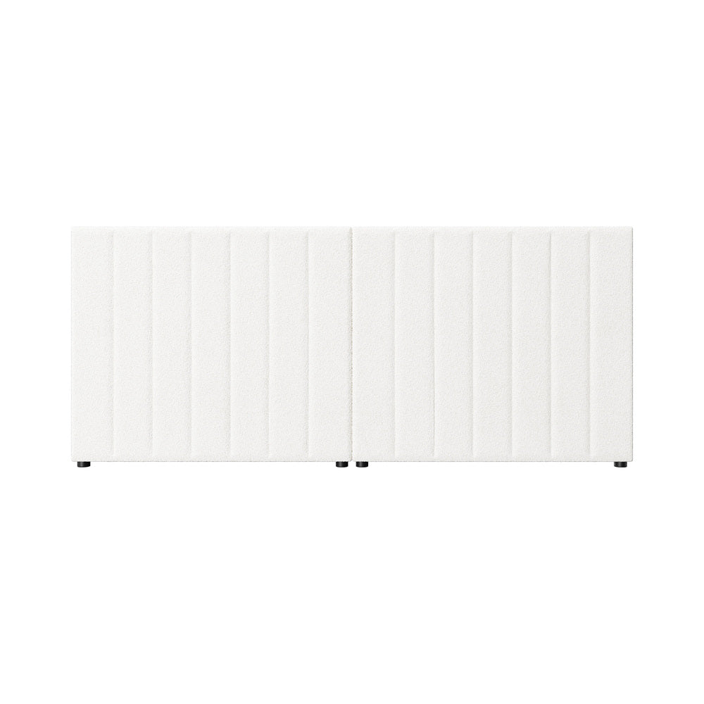 Bed Frame Headboard Double Queen King White Boucle