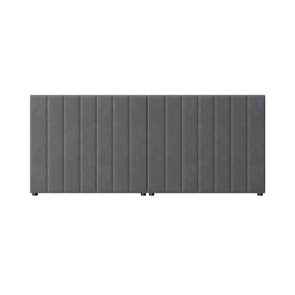 Bed Frame Headboard Double Queen King Size Grey Velvet
