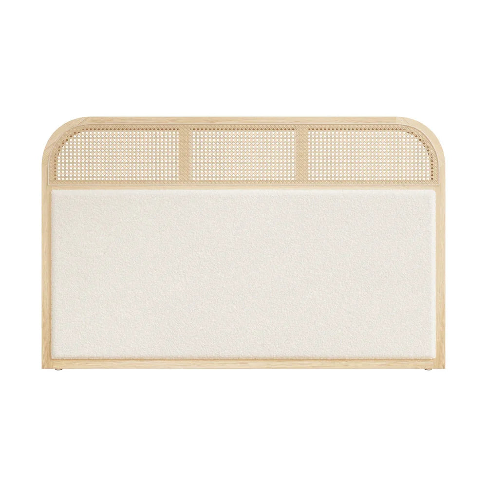 Bed Head Headboard Queen Size Rattan Bedboard Natural