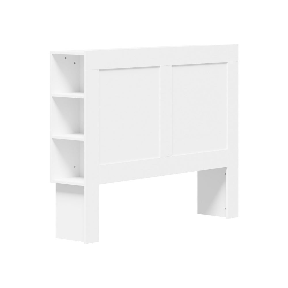 Bed Head with Shelves Double Size White