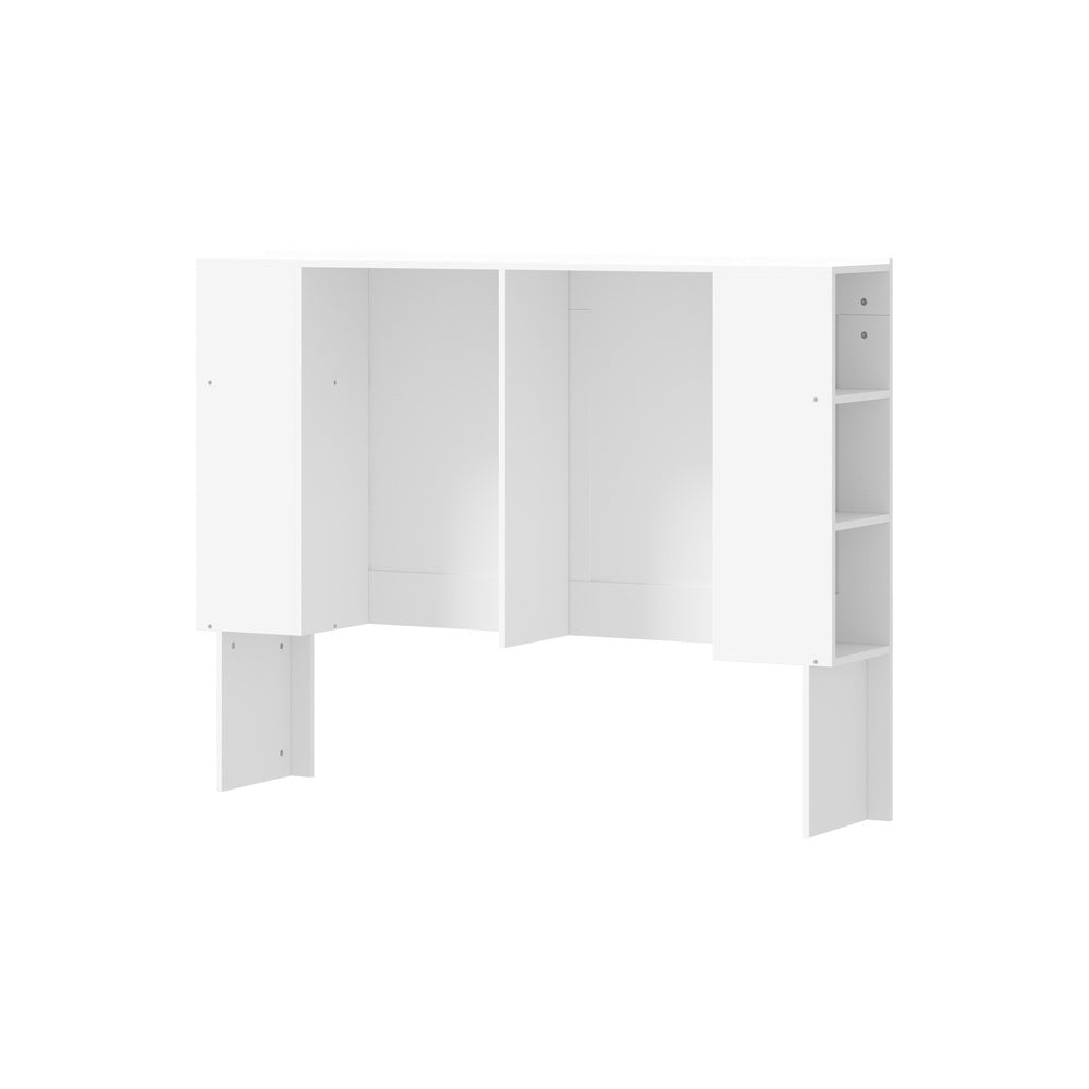 Bed Head with Shelves Double Size White