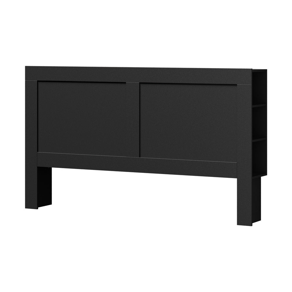 Headboard King Size Bedhead with Storage Shelves Black