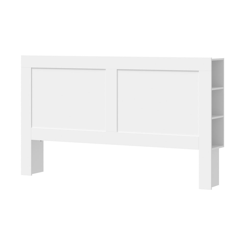 Bed Head with Shelves King Size White