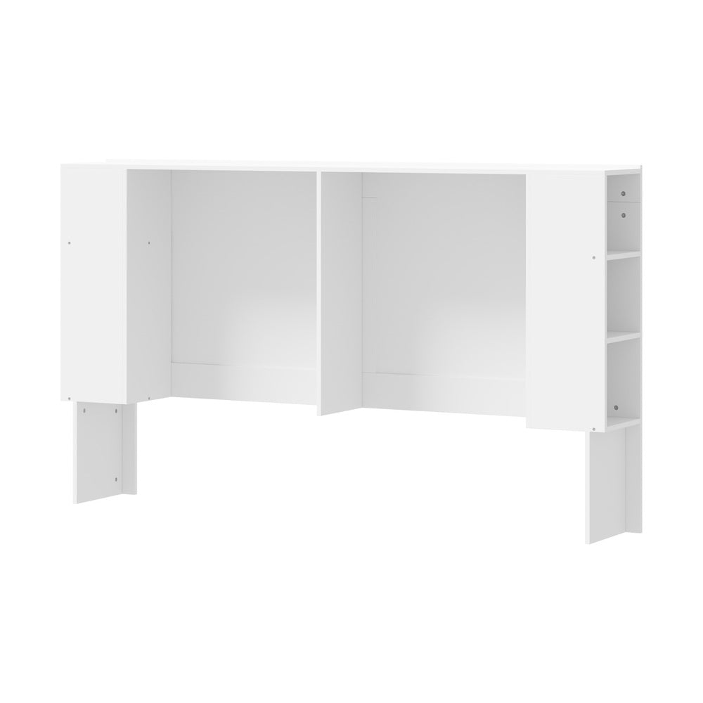 Bed Head with Shelves King Size White
