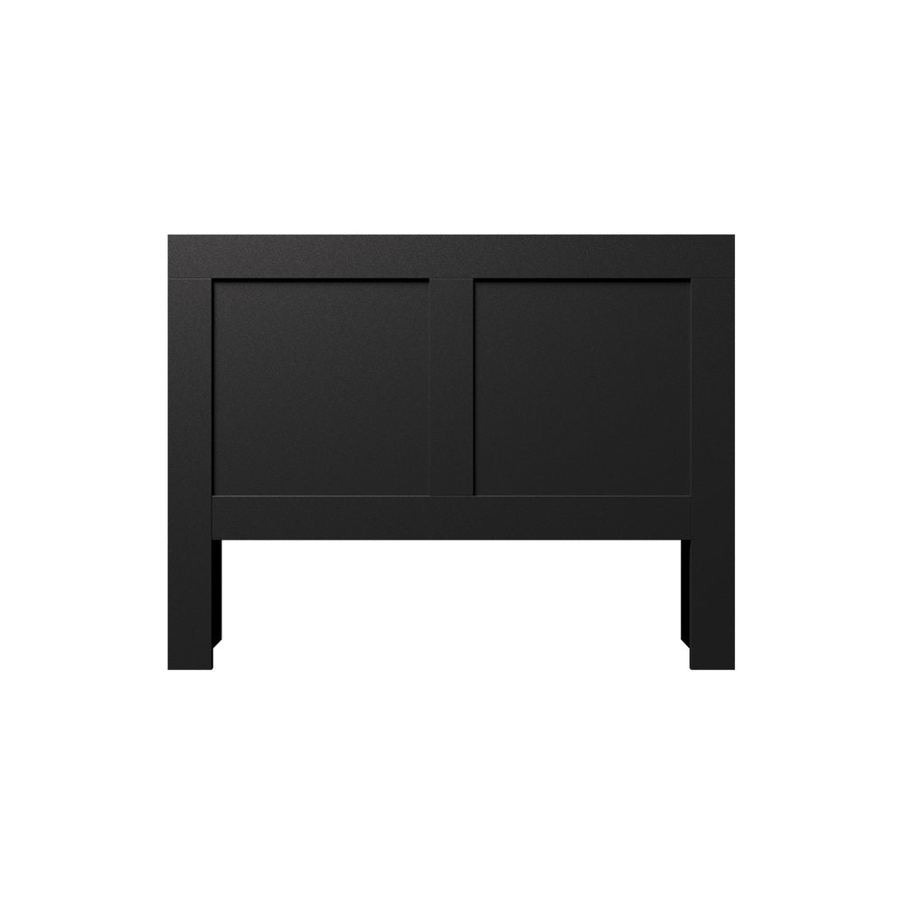 Headboard Queen Size Bedhead with Storage Shelves Black