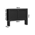 Headboard Queen Size Bedhead with Storage Shelves Black