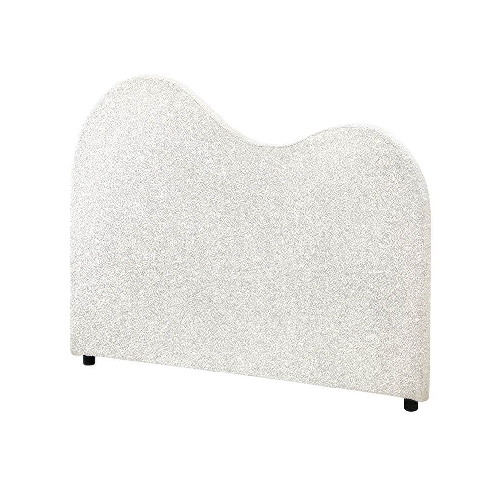 Bed Head Double Size Headboard Boucle Fabric White