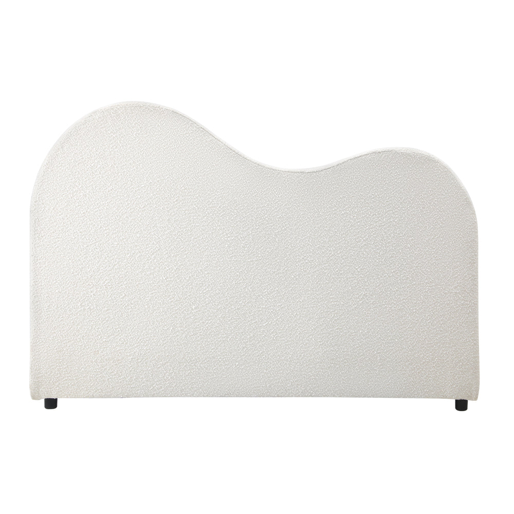 Bed Head King Size Headboard Boucle Fabric White