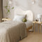Oikiture King Single Bed Head Boucle Fabric Upholstered Headboard White