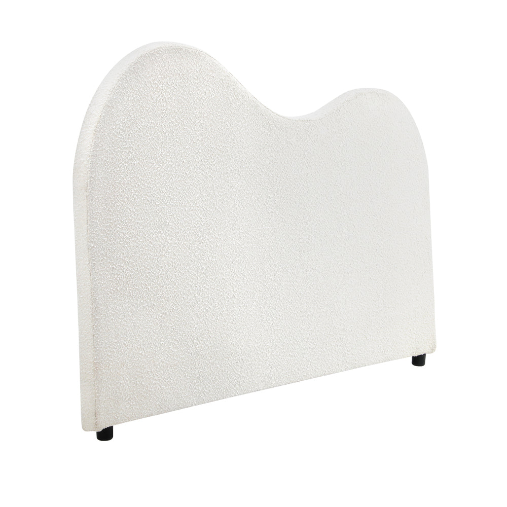 Bed Head King Single Headboard Boucle Fabric White