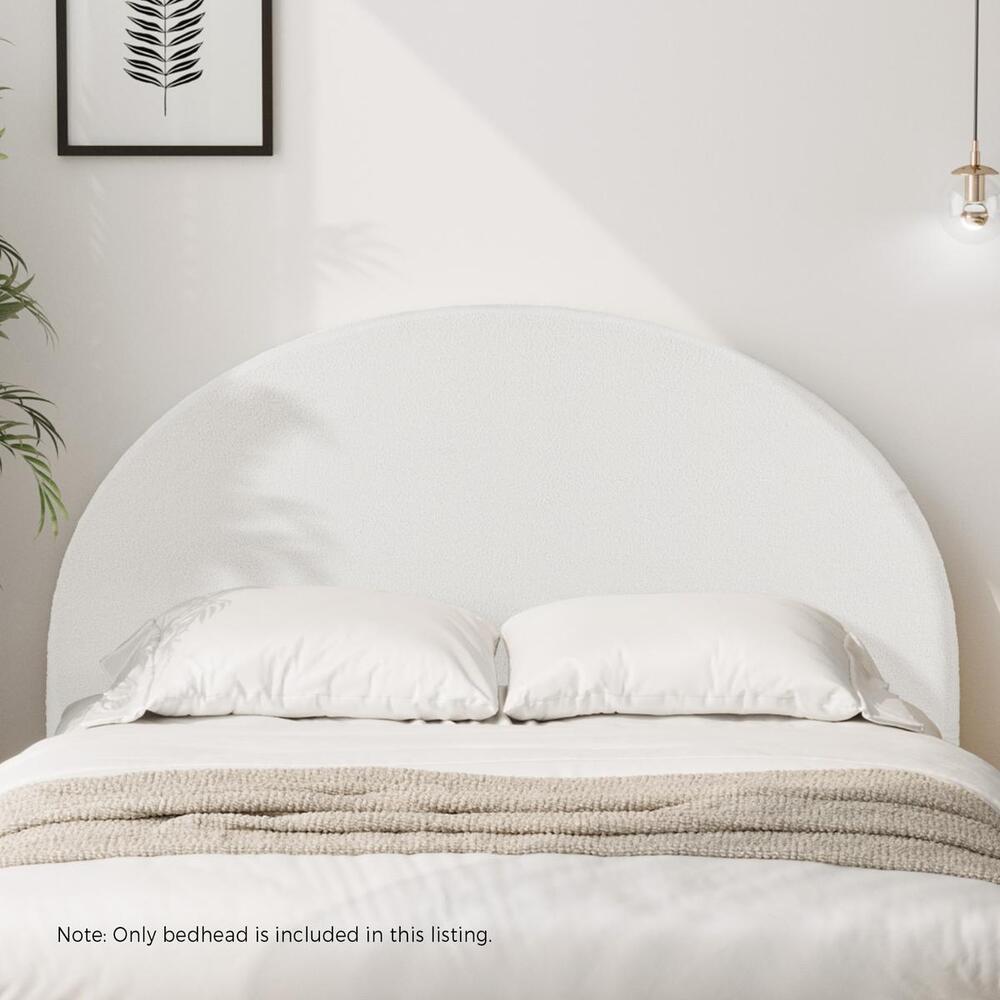 Bed Head Double Size Headboard Boucle White