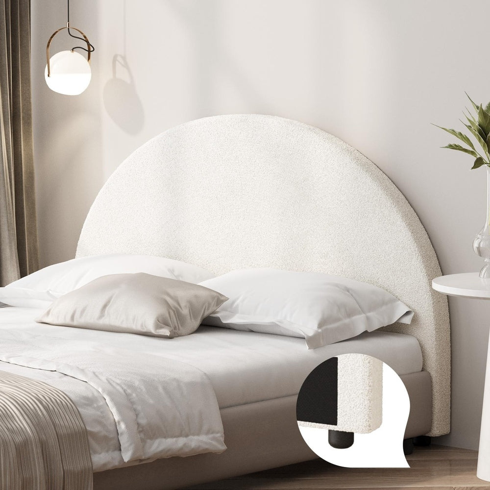 Bed Head Single Size Headboard Boucle White