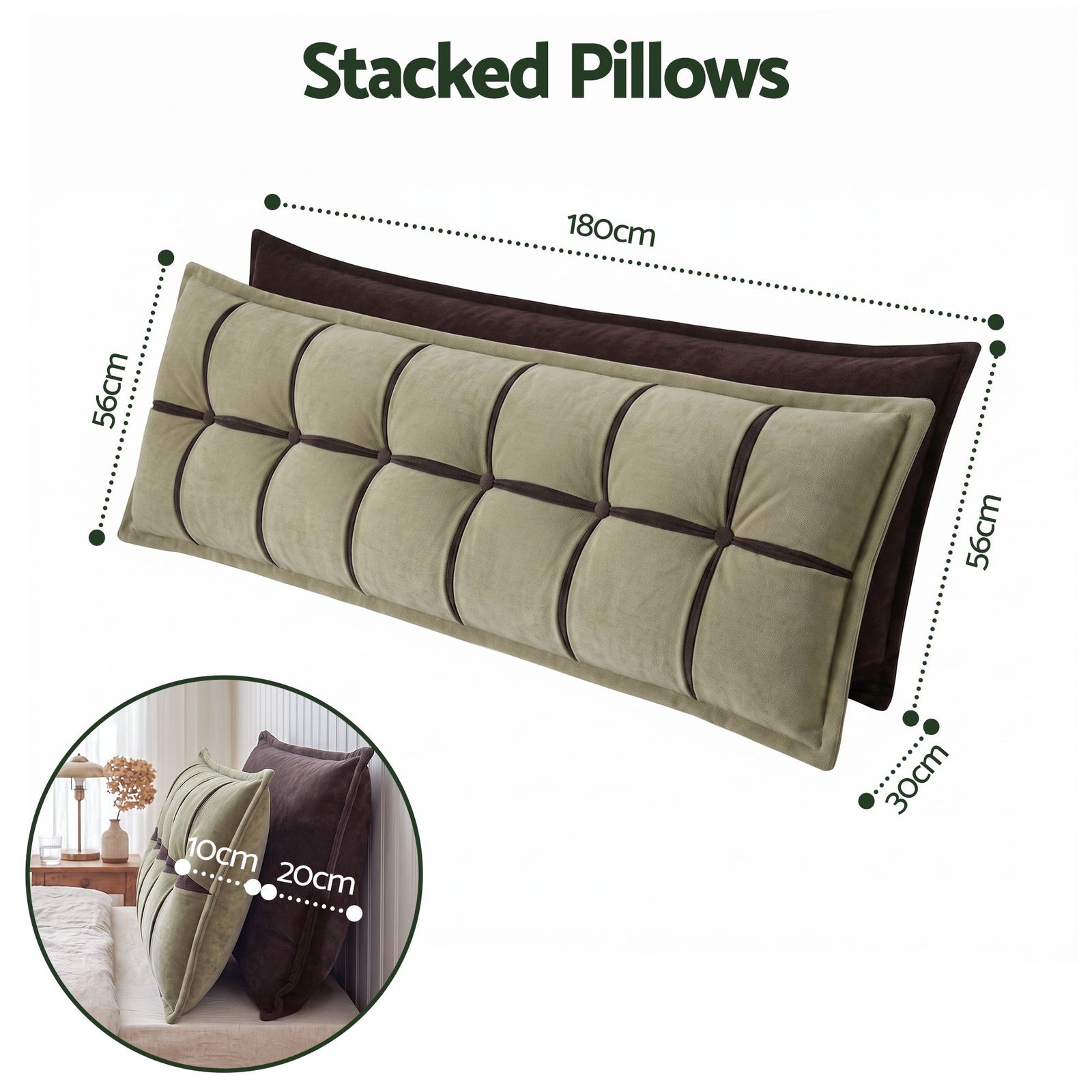 Headboard Pillow Double-Layer Storage Wedge Reading Backrest King Chair