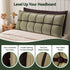 Giselle Bedding Headboard Pillow with Double-Layer Storage Wedge Reading Backrest with Adjustable Filling, Chenille Bed Rest Cushion for Daybed, Dorm, and RV Queen