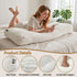 Giselle wedge pillow headboard with non-flattening shredded foam core, perfect for dorm reading or sofa lap desk, 330g corduroy cover, side pockets, Queen