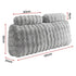 Giselle Wedge Pillow Headboard, Easy Wash Zipper Cover & Anti-Flat Foam, Couch Lumbar Support for Dorm Readers, 340g Faux Rabbit Fur with Dual Pockets, Double