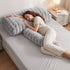 Giselle Wedge Pillow Headboard, Easy Wash Zipper Cover & Anti-Flat Foam, Couch Lumbar Support for Dorm Readers, 340g Faux Rabbit Fur with Dual Pockets, King Single