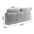 Giselle Wedge Pillow Headboard, Easy Wash Zipper Cover & Anti-Flat Foam, Couch Lumbar Support for Dorm Readers, 340g Faux Rabbit Fur with Dual Pockets, Queen