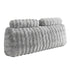 Giselle Wedge Pillow Headboard, Easy Wash Zipper Cover & Anti-Flat Foam, Couch Lumbar Support for Dorm Readers, 340g Faux Rabbit Fur with Dual Pockets, Queen
