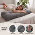 Giselle Headboard Pillow for Sitting in Bed, Upgraded Shredded Foam Reading Wedge Cushion for Lumbar Support, 320g Corduroy Backrest with Side Pockets for Dorm Daybed, Double