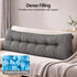 Giselle Headboard Pillow for Sitting in Bed, Upgraded Shredded Foam Reading Wedge Cushion for Lumbar Support, 320g Corduroy Backrest with Side Pockets for Dorm Daybed, King