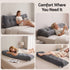 Giselle Headboard Pillow for Sitting in Bed, Upgraded Shredded Foam Reading Wedge Cushion for Lumbar Support, 320g Corduroy Backrest with Side Pockets for Dorm Daybed, King