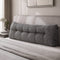 Giselle Headboard Pillow for Sitting in Bed, Upgraded Shredded Foam Reading Wedge Cushion for Lumbar Support, 320g Corduroy Backrest with Side Pockets for Dorm Daybed, Queen