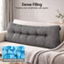 Giselle Headboard Pillow for Sitting in Bed, Upgraded Shredded Foam Reading Wedge Cushion for Lumbar Support, 320g Corduroy Backrest with Side Pockets for Dorm Daybed, Queen