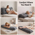 Giselle Headboard Pillow for Sitting in Bed, Upgraded Shredded Foam Reading Wedge Cushion for Lumbar Support, 320g Corduroy Backrest with Side Pockets for Dorm Daybed, Queen