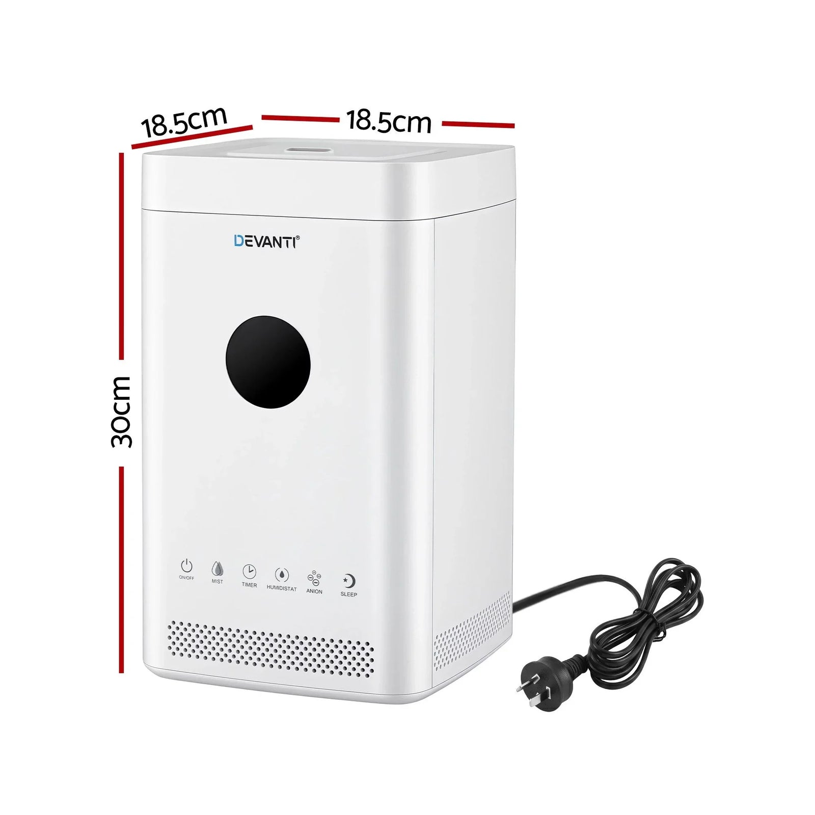 Ultrasonic Humidifier 3.5L – Cool Mist, Auto Humidity, Ioniser, Sleep Mode