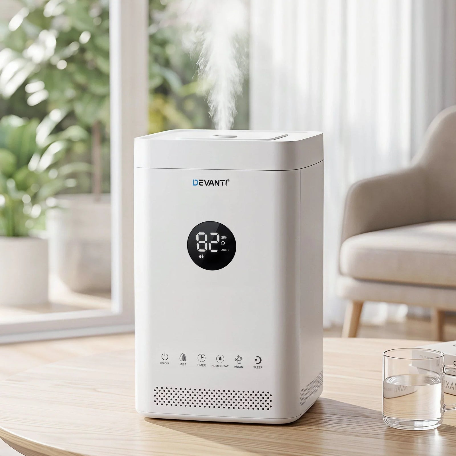 Ultrasonic Humidifier 3.5L – Cool Mist, Auto Humidity, Ioniser, Sleep Mode