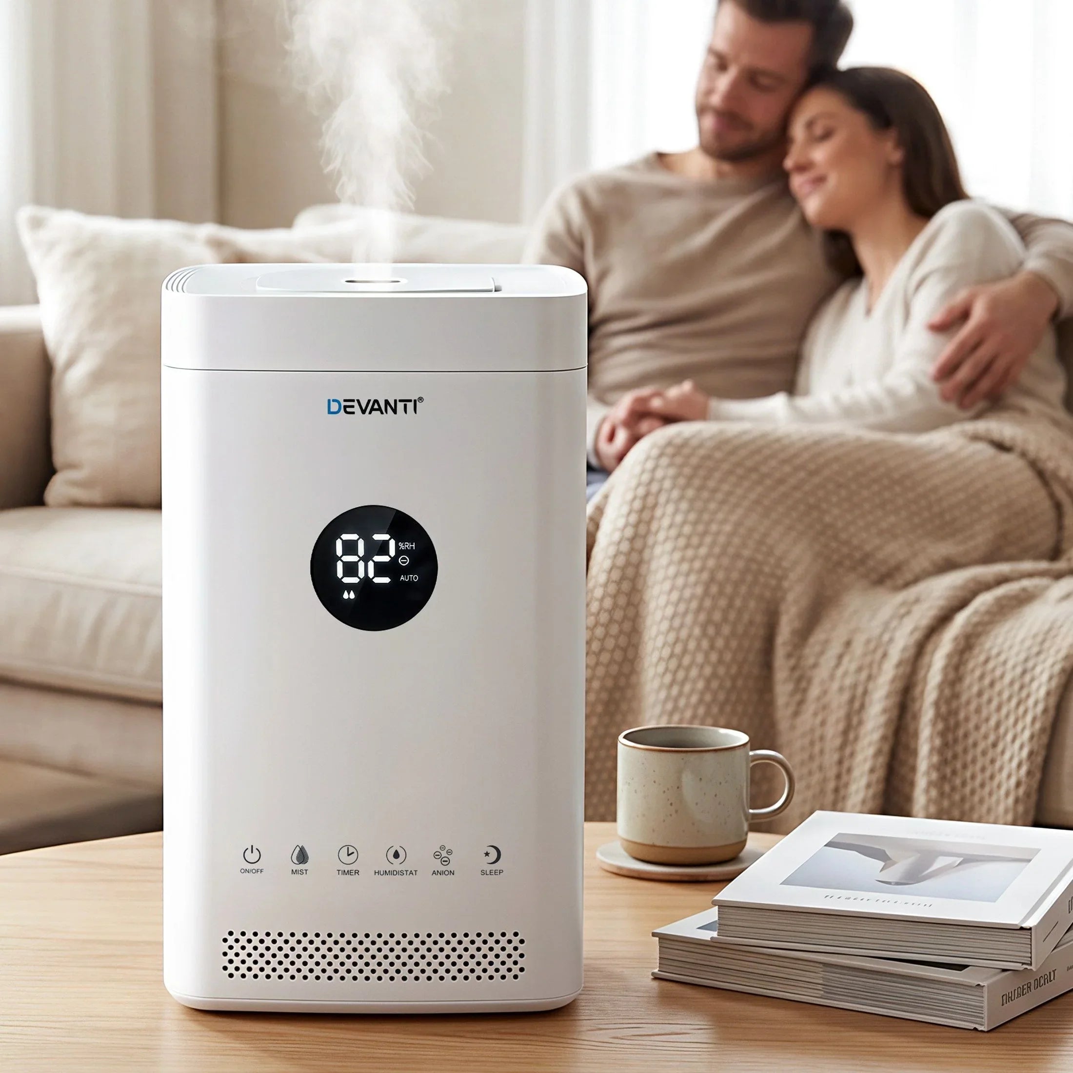 Ultrasonic Humidifier 3.5L – Cool Mist, Auto Humidity, Ioniser, Sleep Mode