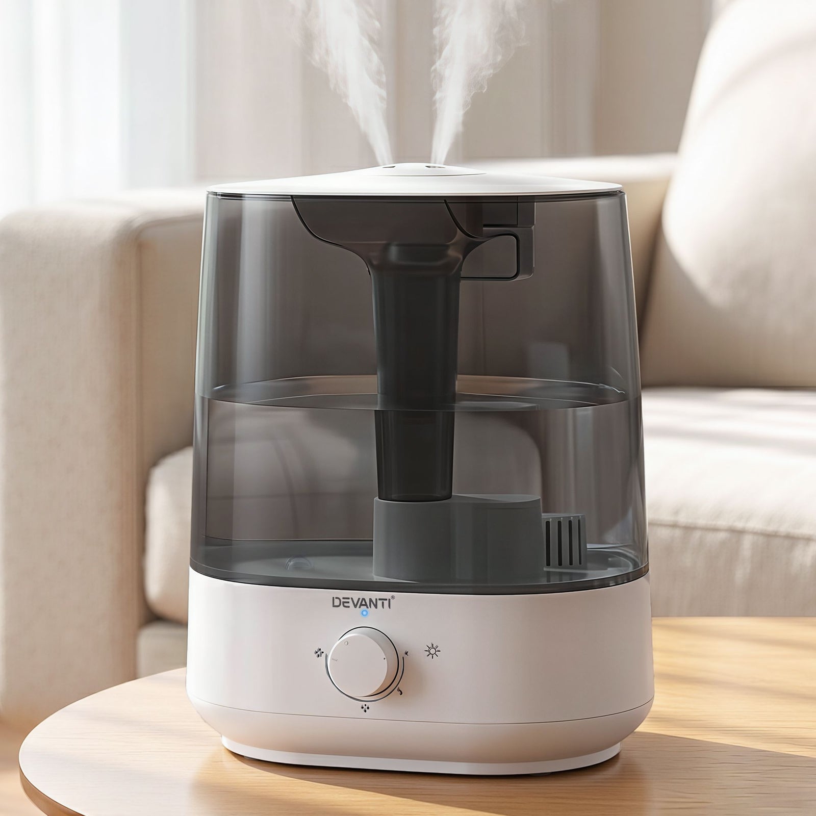 Humidifier – 4L Ultrasonic Cool Mist, 250ml/h, Top‑Fill, Aroma Tray, White