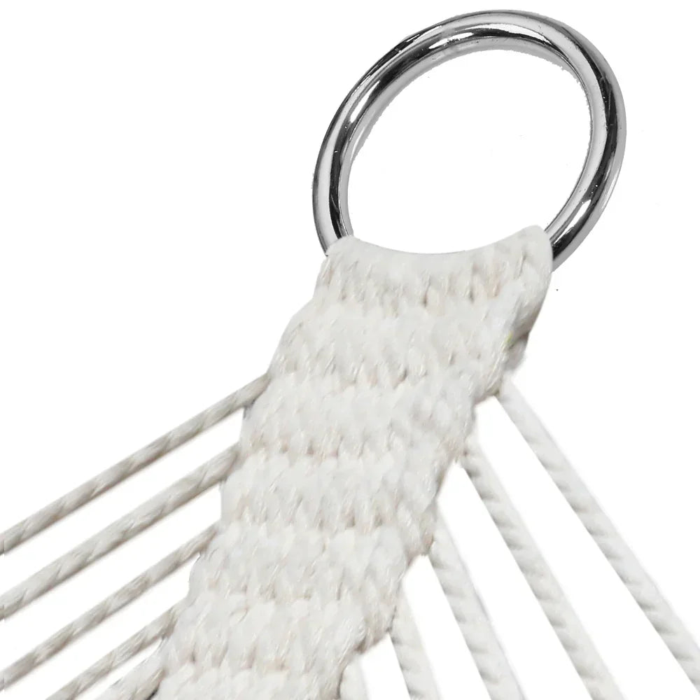 2 Person Rope Hammock Cotton Polyester Wooden Spreader Bars 180kg
