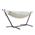 Hammock with Stand Cotton Fabric Steel Frame Adjustable Height Cream