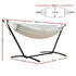 Hammock with Stand Cotton Fabric Steel Frame Adjustable Height Cream