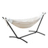 Hammock with Stand Cotton Fabric Steel Frame Adjustable Height Cream